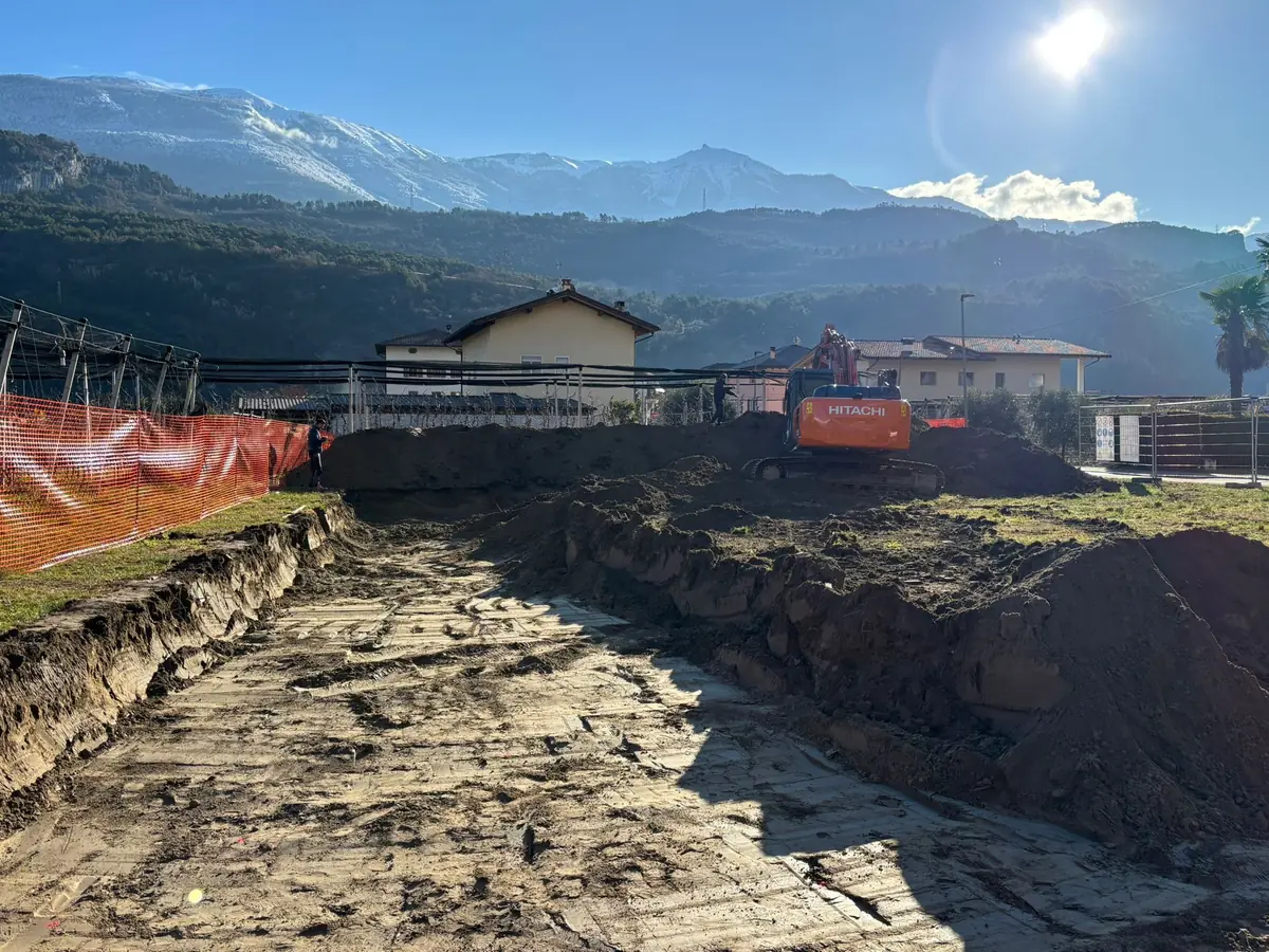 Scavo di sbancamento per una nuova costruzione